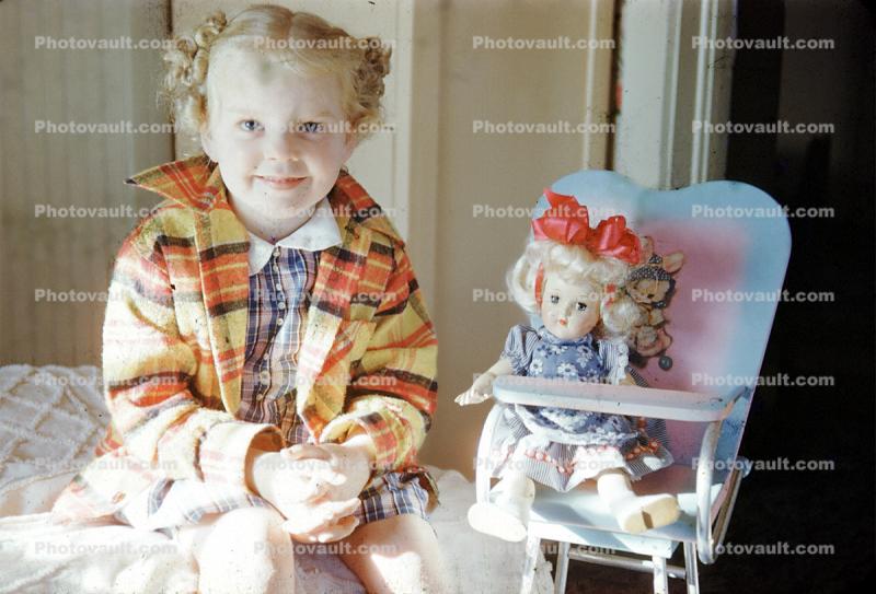 Girl and her Doll, Smiles, 1950s