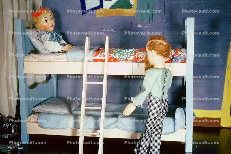 Bunkbeds, fairytale, diorama, 1950s