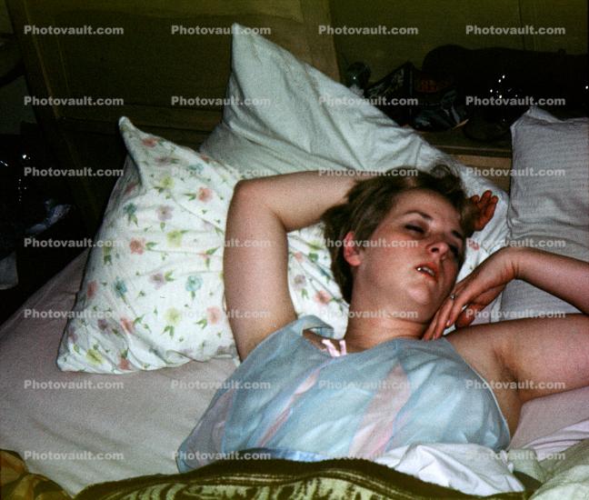 Sleeping Woman, Pillows, April 1968, 1960s