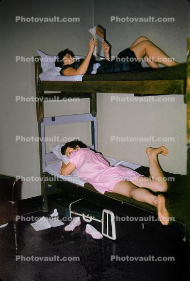 Girls, Bunkbed, Dormitory, Legs, 1950s