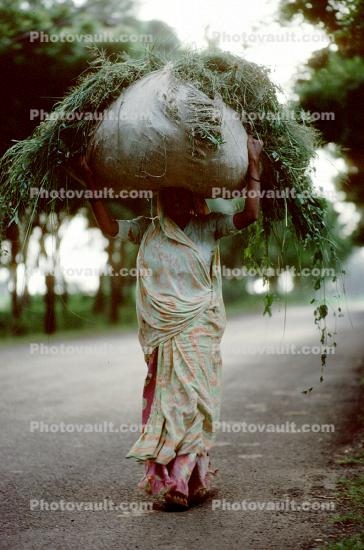 Woman Carrying a bushel