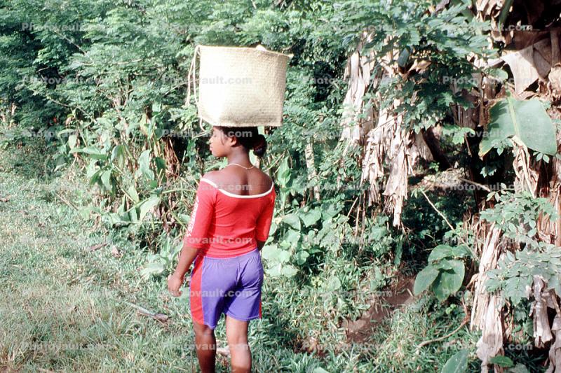 woman carrying a basket