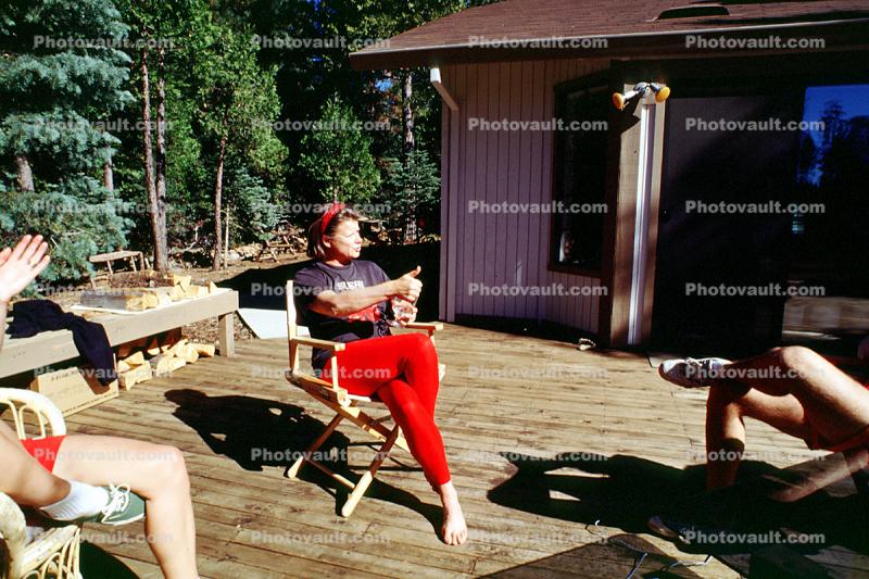 Woman, fmeale, Backyard Porch, Shingletown, California