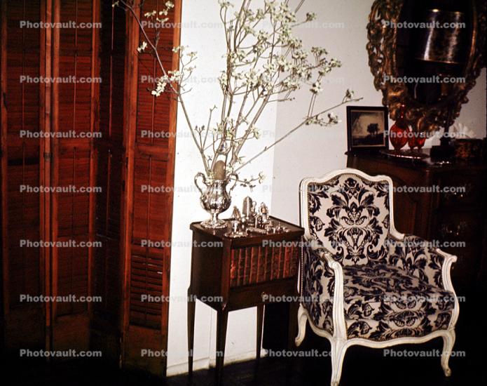Chair, flower vase, 1960s