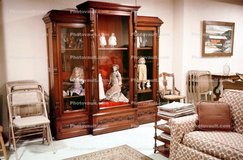 Dolls, Display cabinet, October 1967