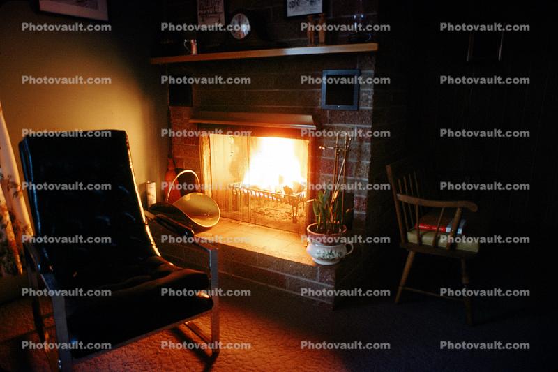 Fireplace, Chair, Warm, Cozy