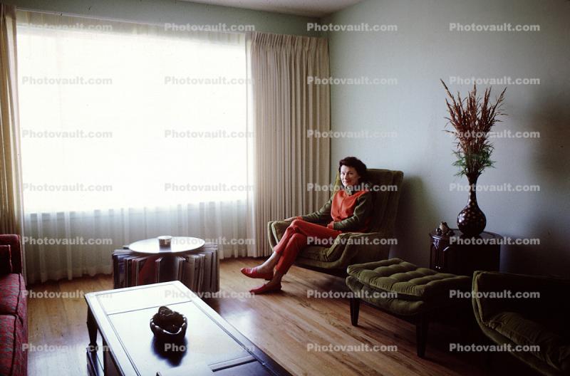 Woman in her Mod Living Room, 1960s