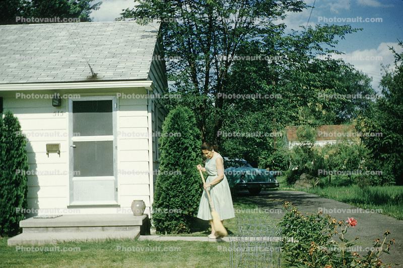 Woman, Sweeping, 1950s