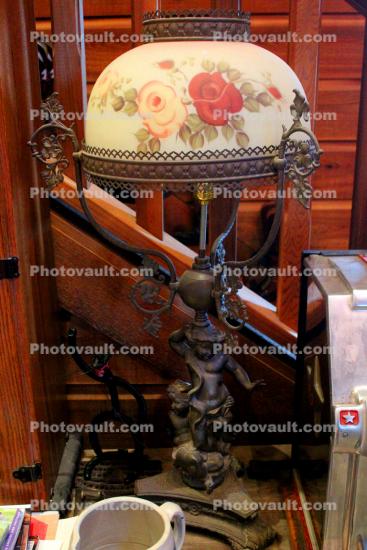 Antique Lamp, Rose, Glass