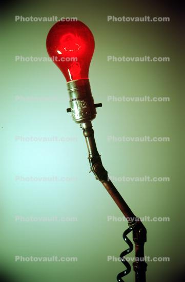 Bare Red Bulb, on off switch