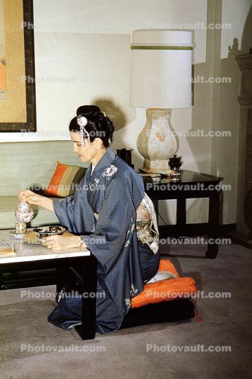 Woman, Kimono, June 1960, 1950s