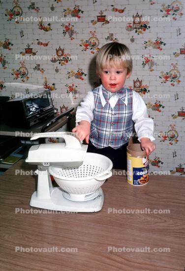 Boy, Electric Mixer, April 1976, 1970s