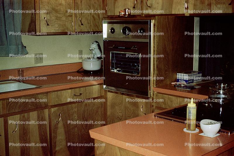 Electric Oven, Stove, counters, sink, December 1959, 1950s