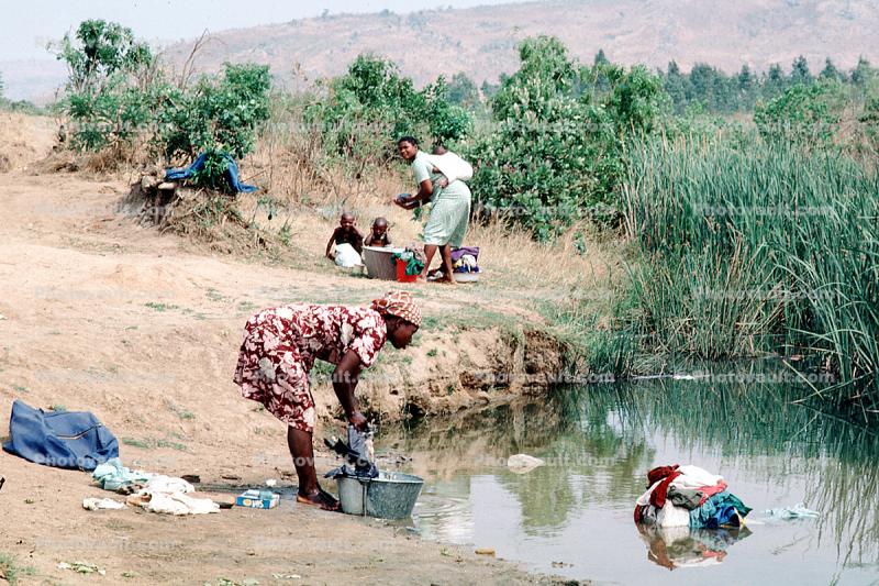 Washing Clothes along the River, Zimbabwe