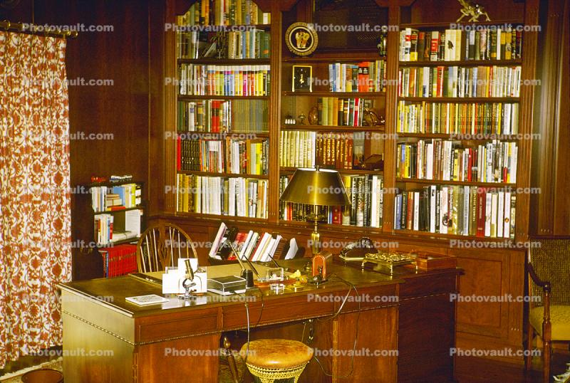 Lamp, Desk, Library, Book Shelf, Shelves