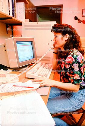 Mother at Home working at computer
