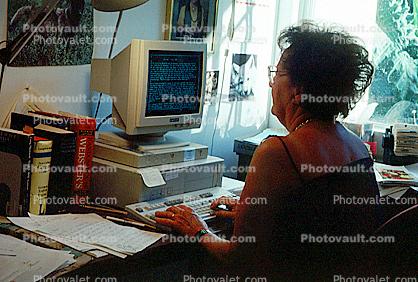 Woman, Computer, 1990's