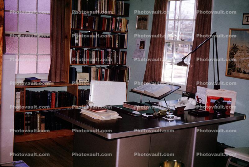 Desk, Bookshelf, Shelves