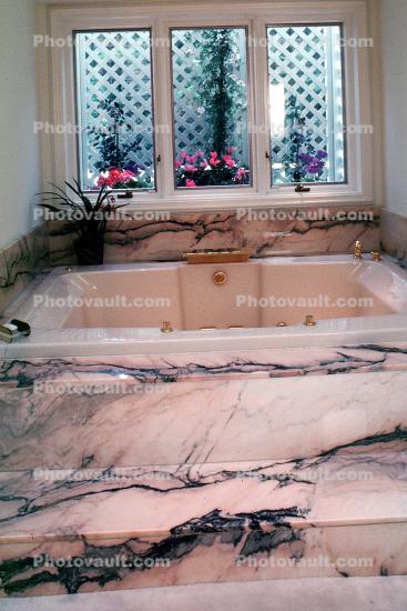 Marble Tub, steps, window