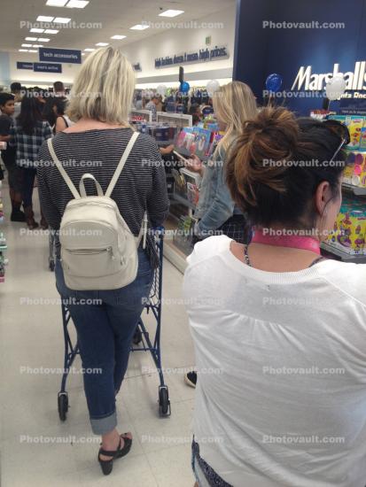 Woman, Shopping, Backpack