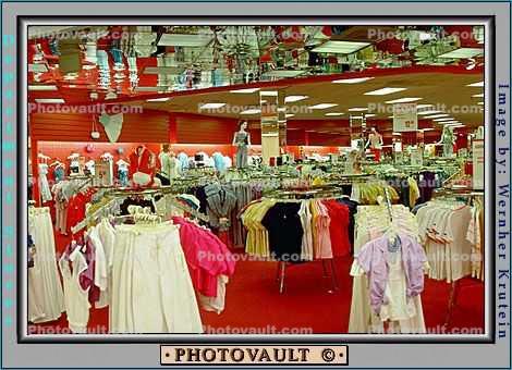 Shopping Mall, womens clothing store, racks, interior, inside, indoors
