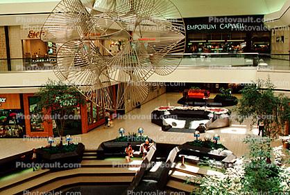 Shopping Mall Interior, Emporium Capwell, store, inside, indoors, 1980s