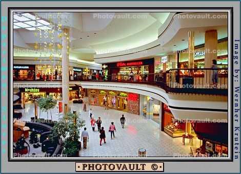 center, mall, people, shoppers, stores