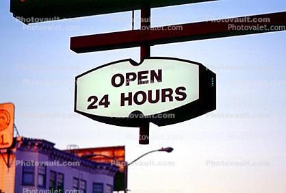 open 24 hours, sign