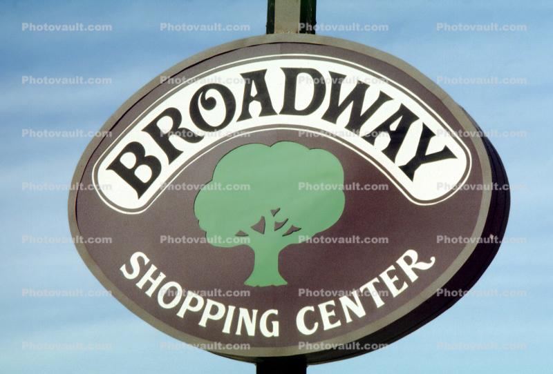 Broadway shopping center, mall, signage, sign, Shopping Center, 1980s