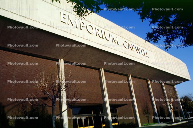 Emporium Capwell building, store, Shopping Center, mall, Doors, Entrance, signage, 1980s