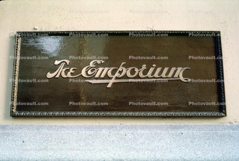 The Emporium sign, Entrance, Store, building, signage, 1980s