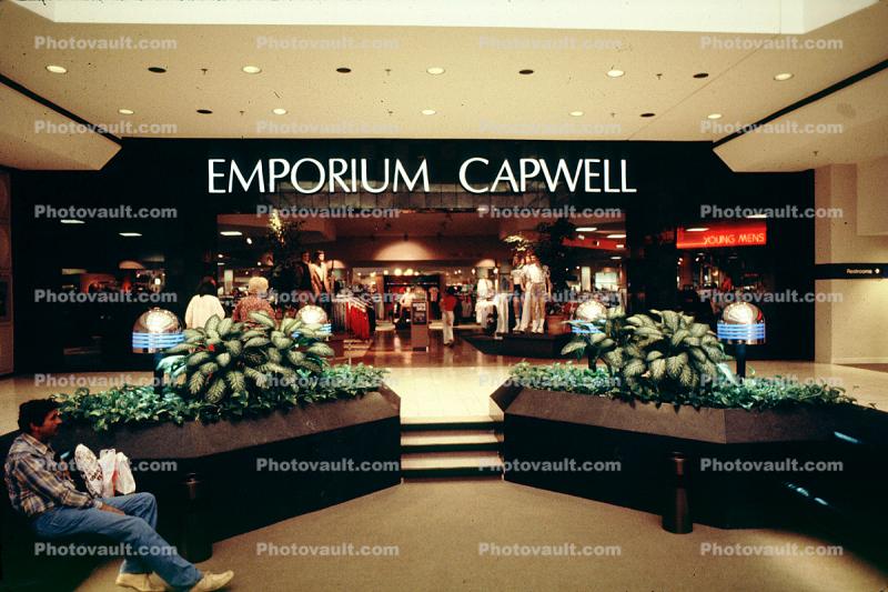 Emporium Capwell, Shopping Center, mall, Store, building, signage, 1980s