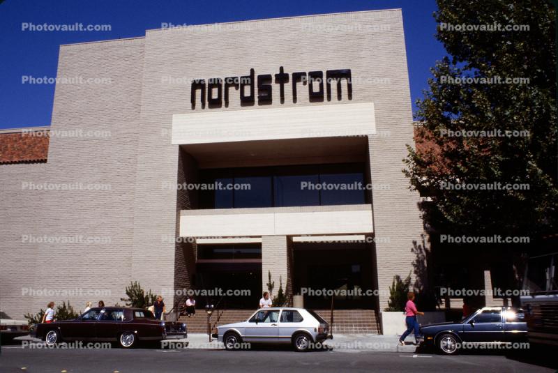 Nordstrom building, store, Shopping Center, mall, signage, 1980s