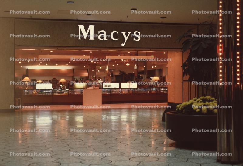 Macy's, mall, building, store, Shopping Center, signage, indoors, interior, inside, 1980s