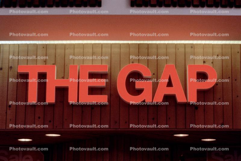 Mall, The Gap signage, 1980s
