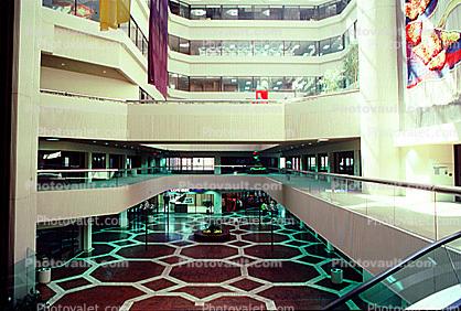 Shopping Mall, interior, inside, tile floor, 1980s