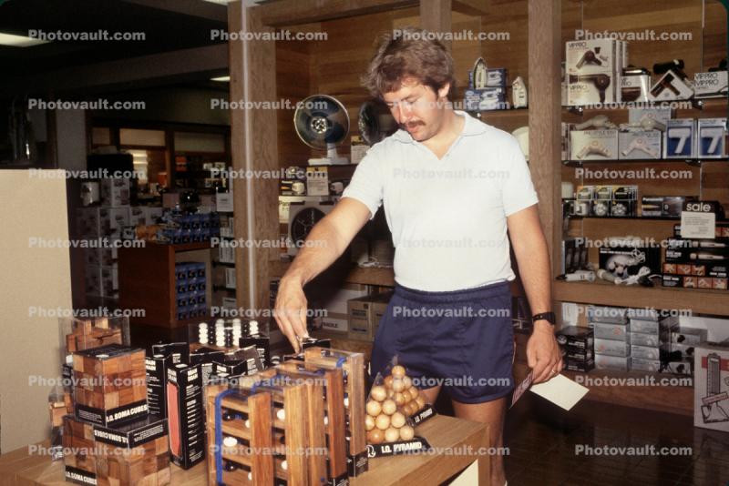 Store, Man Shopping, Golf Store, Mall, interior, inside, indoors, shoppers, 1980s