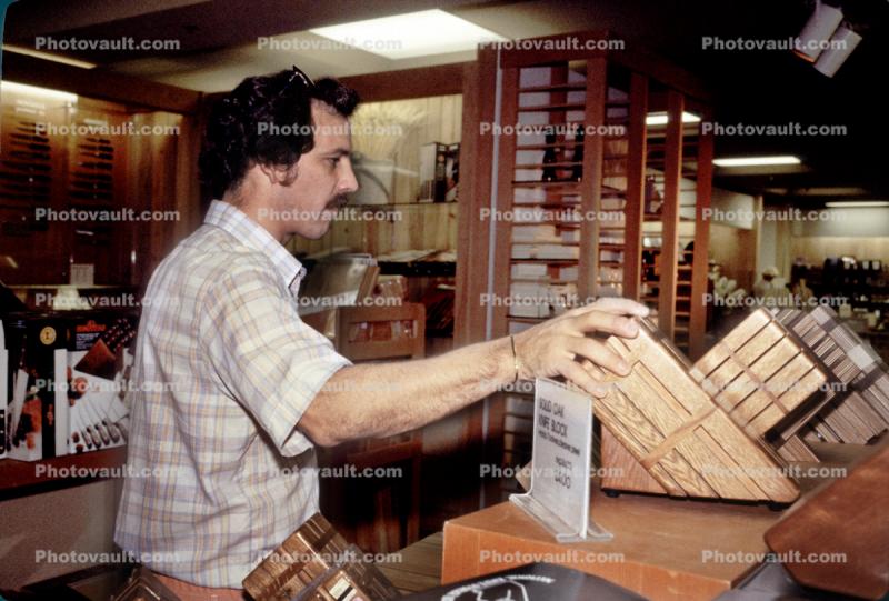 Solid Oak Knife Block, Store, Man Shopping, Mall, 1980s