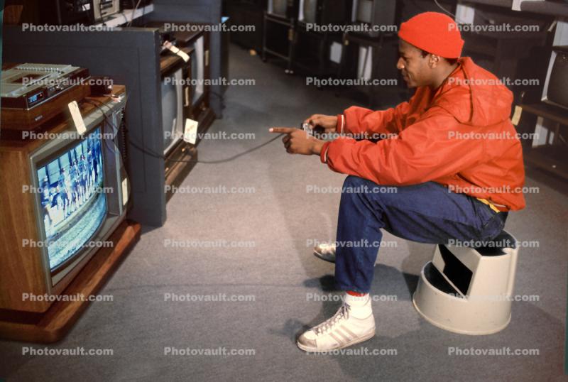 Television Store, Man playing video games
