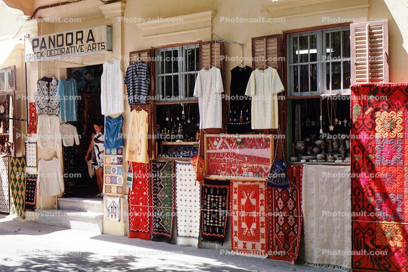 Pandora store, Rhodes, Greece, September 1969, 1960s
