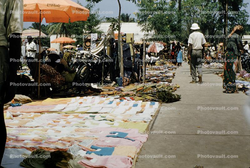 Sidewalk Sellers, Kinshasha Zaire, April 1958, 1950s