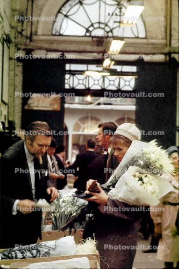 Woman Buying Flowers, June 1970, London England