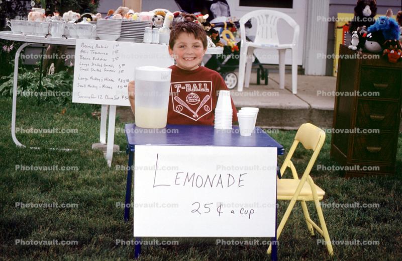Lemonade Stand, smiling boy