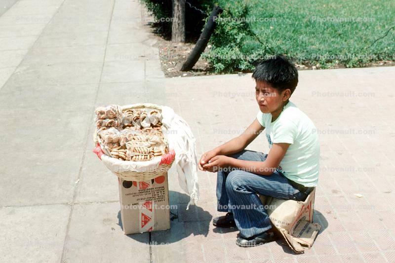 Boy Vendor, Trinkets, Child Labor, Lima Peru