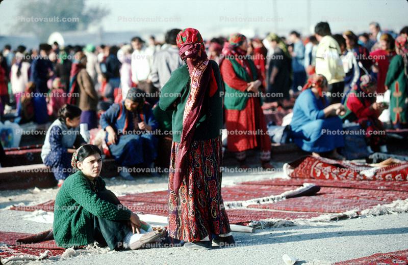 Rug, Carpet, Woman, Women, Rug Merchant, Tashkent Turkmenistan