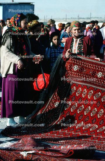 Rug, Carpet, Woman, Women, Rug Merchant, Tashkent Turkmenistan