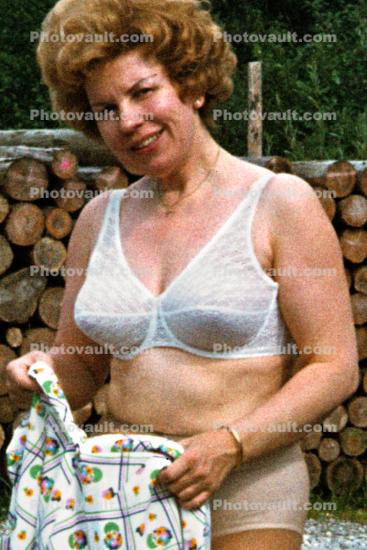 Woman wearing a bra, 1950s