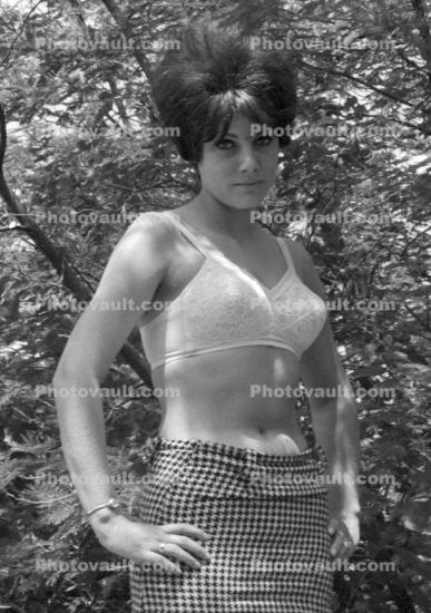Lady in the woods, Wearing a Bran and skirt, 1960s