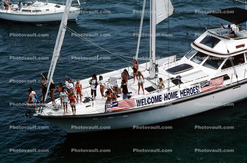 strippers greeting sailors coming home from the Gulf War