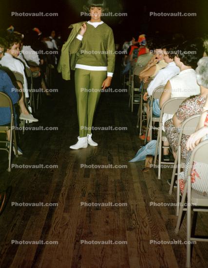 Avocado Green Outfit, pants, Fashion Show, 1950s